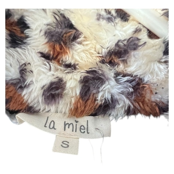 NWT Women's leopard la miel faux puffer coat  print Jacket collar pockets size S - Picture 11 of 15